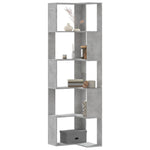 Corner Bookcase 5 - Tier Concrete Grey 50x50x179 cm Engineered Wood - Bargainia.com - 