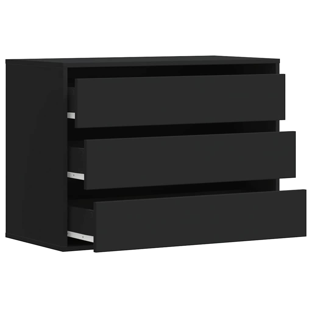 Corner Chest of Drawers Black 80x41x58 cm Engineered Wood - Bargainia.com - 