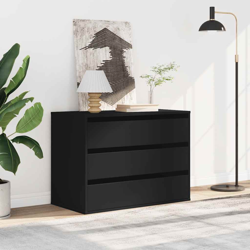 Corner Chest of Drawers Black 80x41x58 cm Engineered Wood - Bargainia.com - 