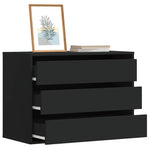 Corner Chest of Drawers Black 80x41x58 cm Engineered Wood - Bargainia.com - 