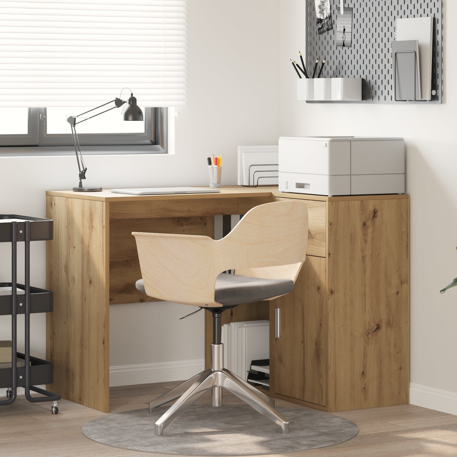 Corner Desk Artisan Oak 102x88x75 cm Engineered Wood - Bargainia.com - 
