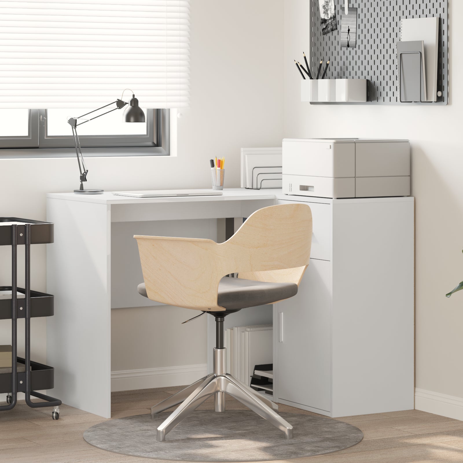 Corner Desk White 102x88x75 cm Engineered Wood - Bargainia.com - 
