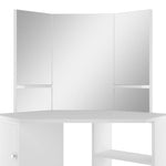 Corner Dressing Table Cosmetic Table Make - up Table White - Bargainia.com - 