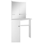 Corner Dressing Table Cosmetic Table Make - up Table White - Bargainia.com - 
