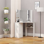 Corner Dressing Table Cosmetic Table Make - up Table White - Bargainia.com - 