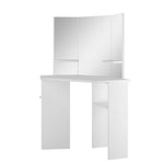 Corner Dressing Table Cosmetic Table Make - up Table White - Bargainia.com - 