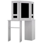 Corner Dressing Table with LED Concrete Grey 111x54x141.5 cm - Bargainia.com - 