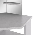 Corner Dressing Table with LED Concrete Grey 111x54x141.5 cm - Bargainia.com - 