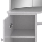 Corner Dressing Table with LED Concrete Grey 111x54x141.5 cm - Bargainia.com - 