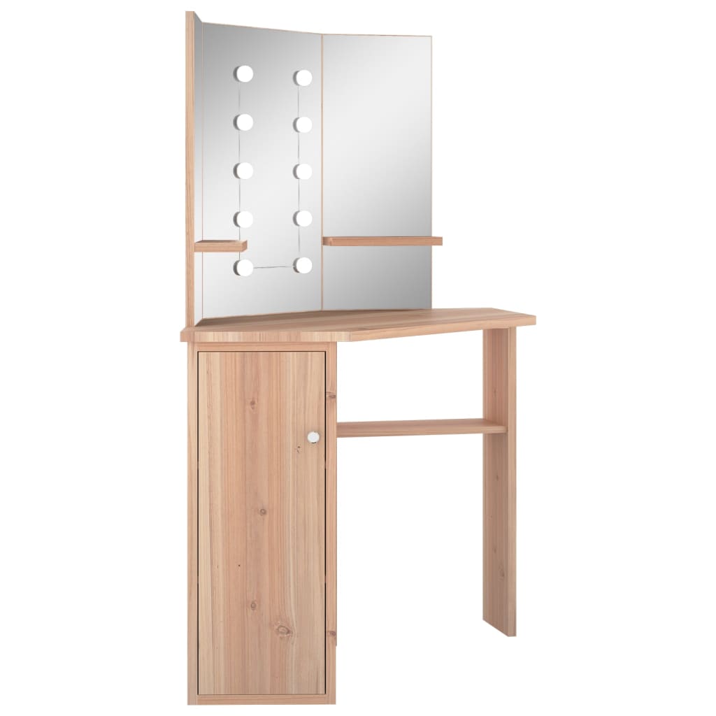 Corner Dressing Table with LED Oak 111x54x141.5 cm - Bargainia.com - 8720286332962 - 326533