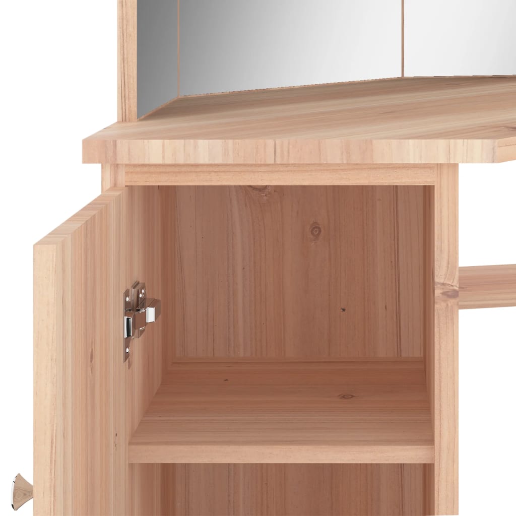 Corner Dressing Table with LED Oak 111x54x141.5 cm - Bargainia.com - 8720286332962 - 326533