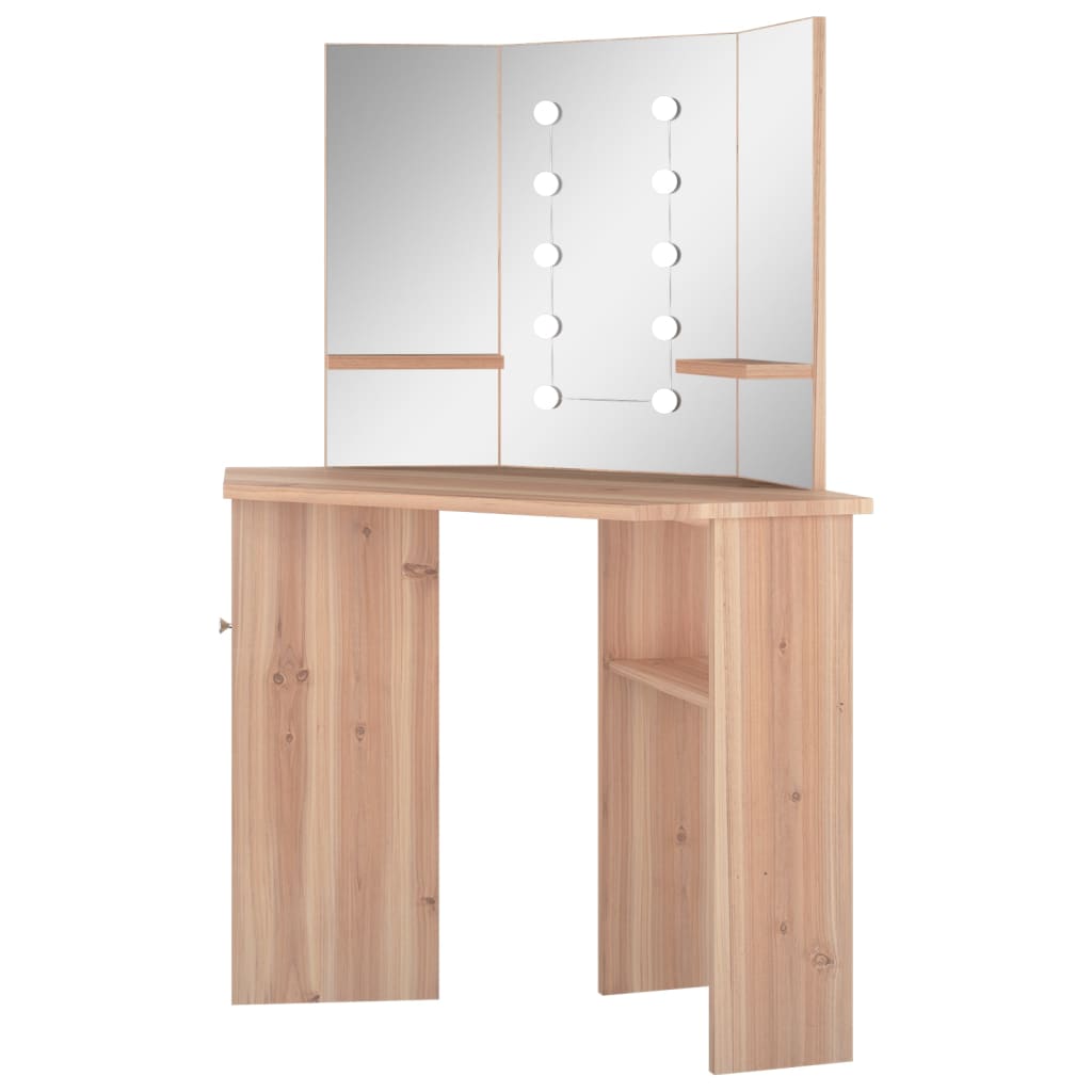 Corner Dressing Table with LED Oak 111x54x141.5 cm - Bargainia.com - 8720286332962 - 326533