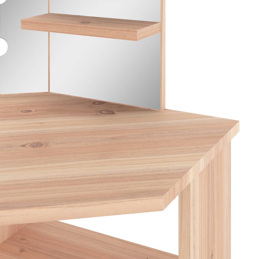Corner Dressing Table with LED Oak 111x54x141.5 cm - Bargainia.com - 8720286332962 - 326533