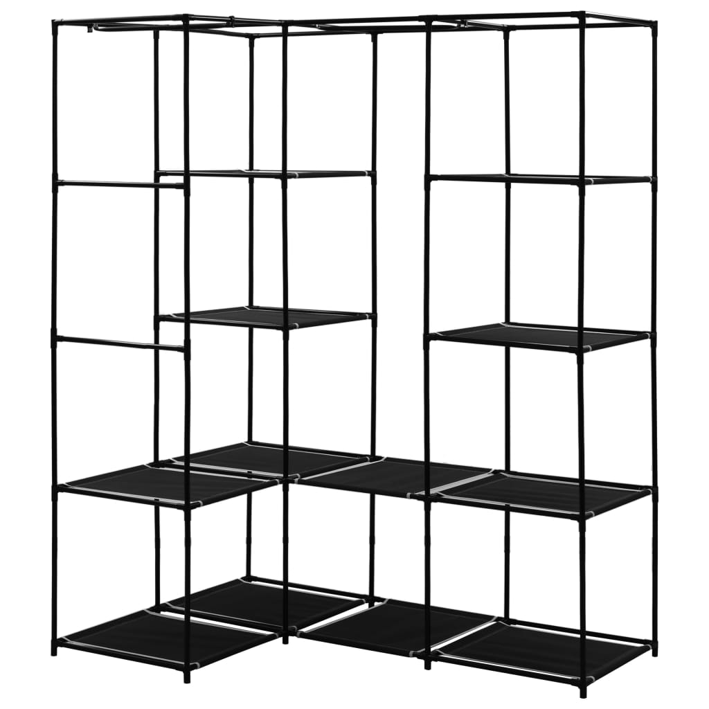 Corner Wardrobe Black 130x87x169 cm - Bargainia.com - 