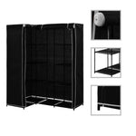 Corner Wardrobe Black 130x87x169 cm - Bargainia.com - 