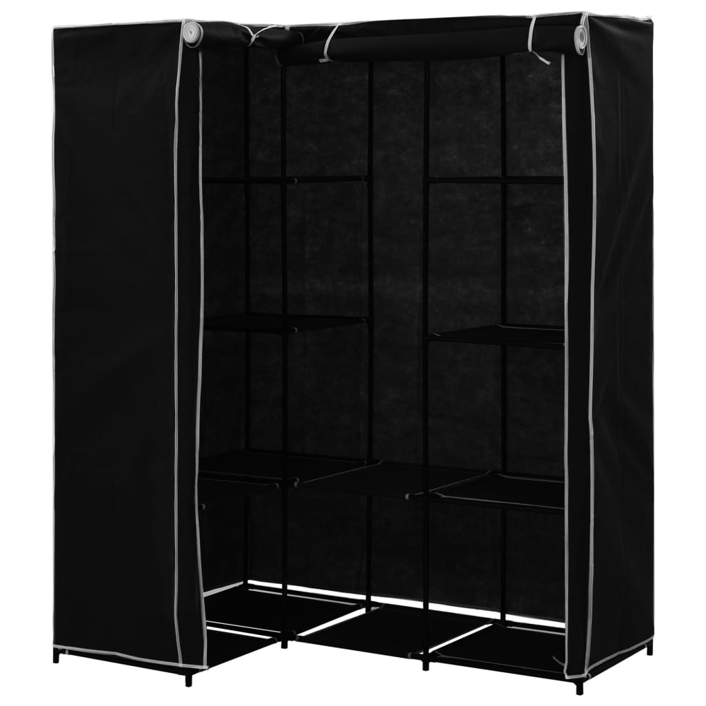 Corner Wardrobe Black 130x87x169 cm - Bargainia.com - 