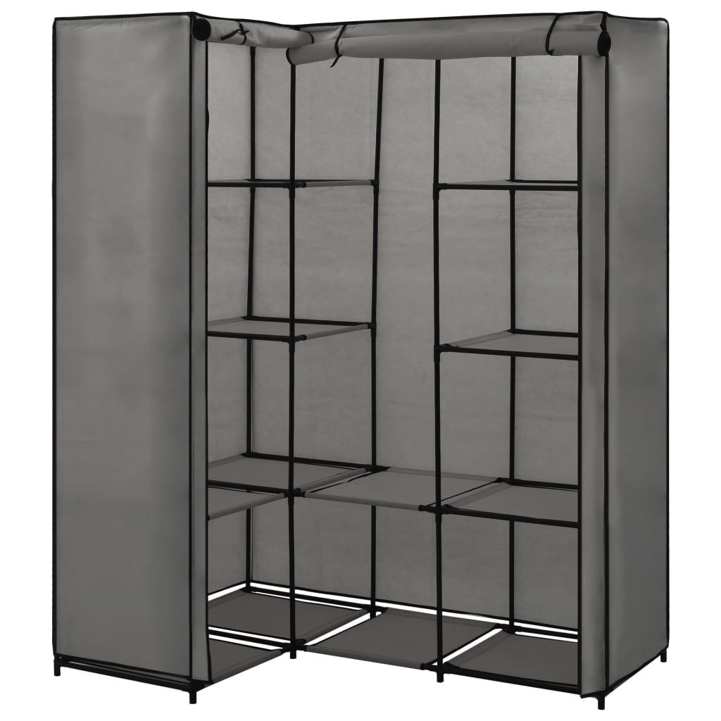 Corner Wardrobe Grey 130x87x169 cm - Bargainia.com - 