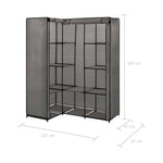 Corner Wardrobe Grey 130x87x169 cm - Bargainia.com - 