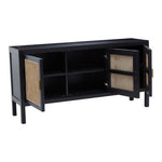 Corso Black Sideboard with 3 Rattan Doors - Bargainia.com - 5018705482538