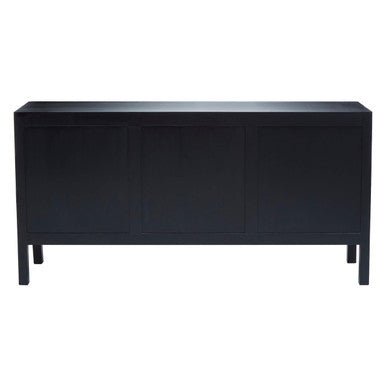Corso Black Sideboard with 3 Rattan Doors - Bargainia.com - 5018705482538