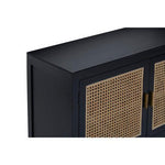 Corso Black Sideboard with 3 Rattan Doors - Bargainia.com - 5018705482538