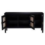 Corso Black Sideboard with 3 Rattan Doors - Bargainia.com - 5018705482538