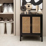 Corso Black Sideboard with Two Rattan Doors - Bargainia.com - 5018705482521