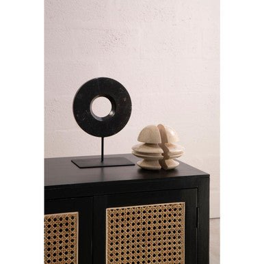 Corso Black Sideboard with Two Rattan Doors - Bargainia.com - 5018705482521