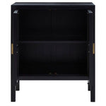 Corso Black Sideboard with Two Rattan Doors - Bargainia.com - 5018705482521