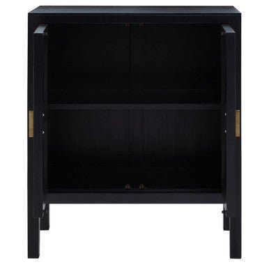 Corso Black Sideboard with Two Rattan Doors - Bargainia.com - 5018705482521