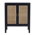 Corso Black Sideboard with Two Rattan Doors - Bargainia.com - 5018705482521