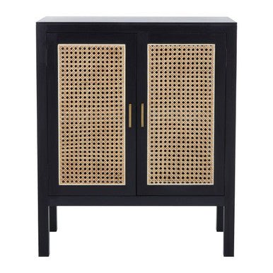 Corso Black Sideboard with Two Rattan Doors - Bargainia.com - 5018705482521