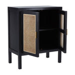 Corso Black Sideboard with Two Rattan Doors - Bargainia.com - 5018705482521