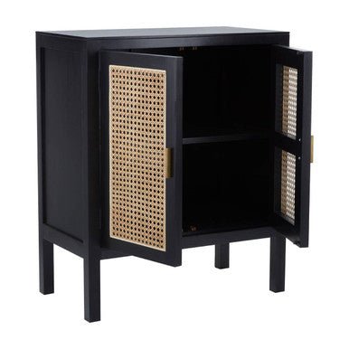 Corso Black Sideboard with Two Rattan Doors - Bargainia.com - 5018705482521