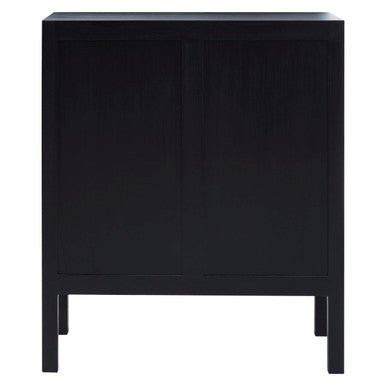 Corso Black Sideboard with Two Rattan Doors - Bargainia.com - 5018705482521