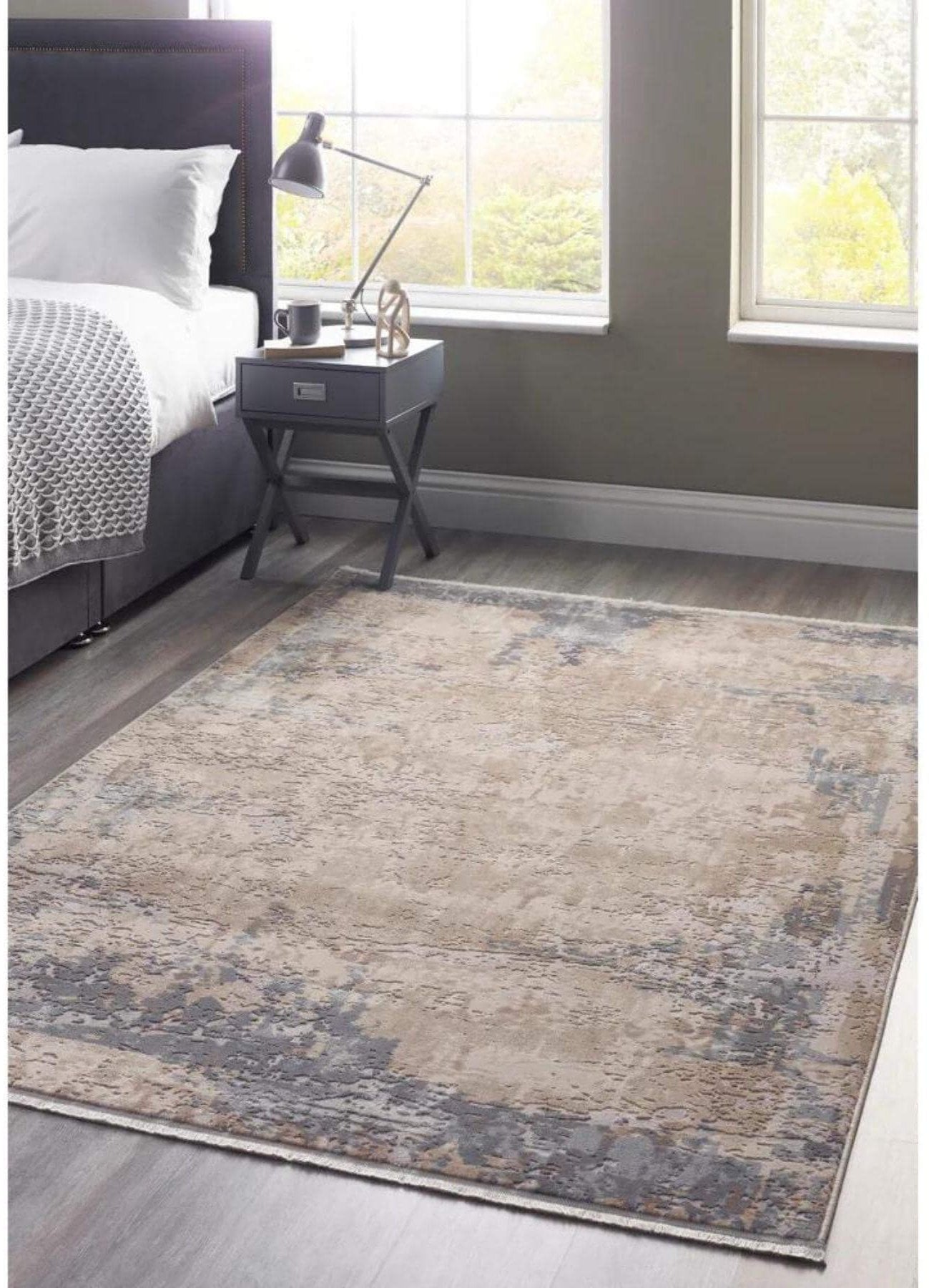 Cosimo Beige/Grey Distressed Modern Rug - Bargainia.com - 