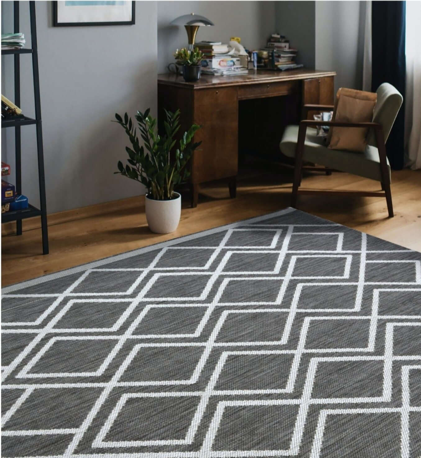 County Diamonds Indoor/Outdoor Rug | 11651A - Bargainia.com - 5053095227468 - 11651A-ANTHR080/150