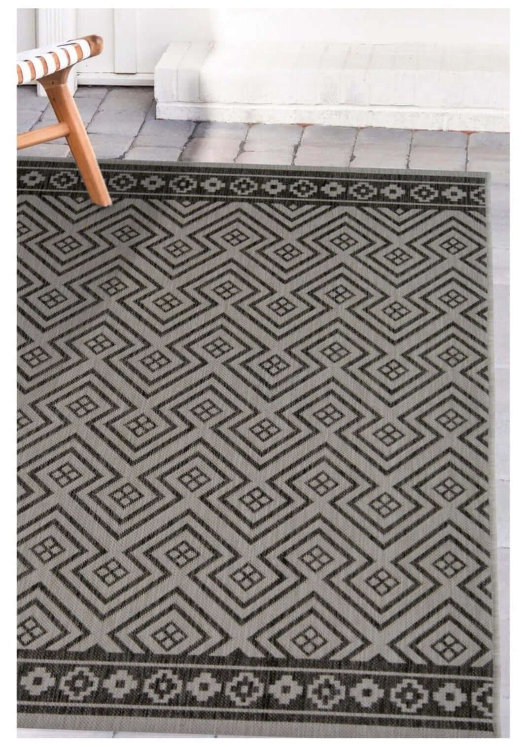County Geo Grey Indoor/Outdoor Rug | 11344A - Bargainia.com - 5053095226317 - 11344A-GREY080/150