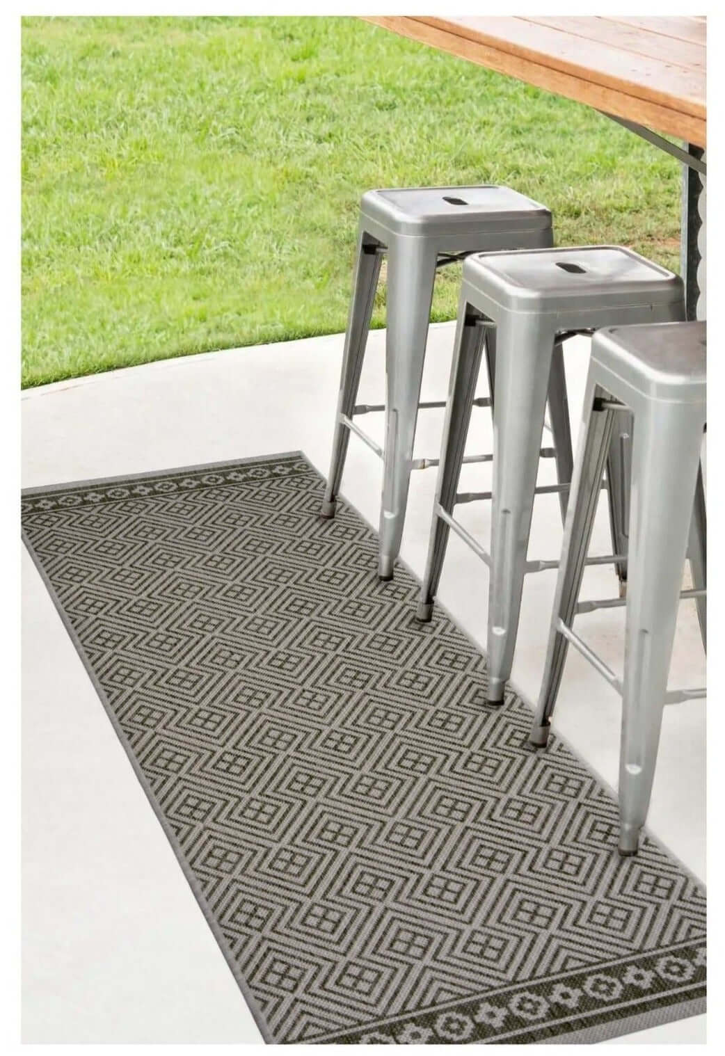 County Geo Grey Indoor/Outdoor Rug | 11344A - Bargainia.com - 5053095226317 - 11344A-GREY080/150
