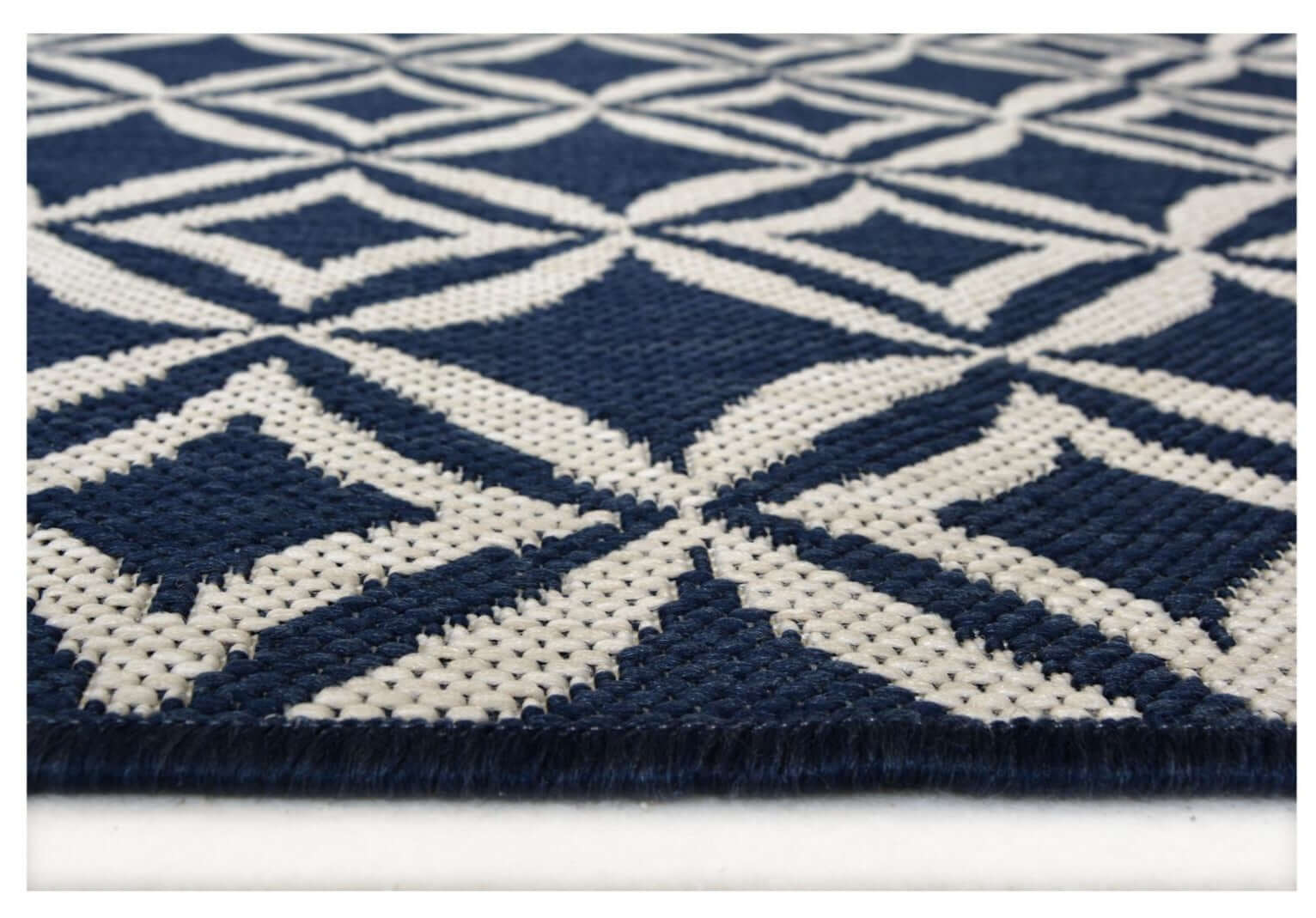 County Geo Indoor/Outdoor Rug | 11419A - Bargainia.com - 5053095227536 - 11419A-NAVY080/150