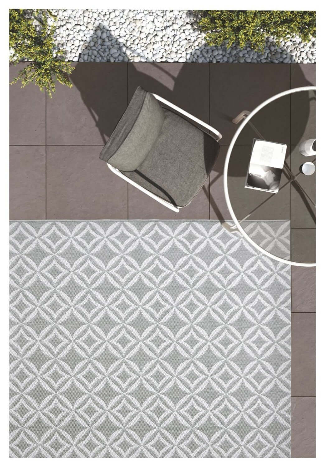 County Geo Indoor/Outdoor Rug | 11419A - Bargainia.com - 5053095227581 - 11419A-GREY080/150