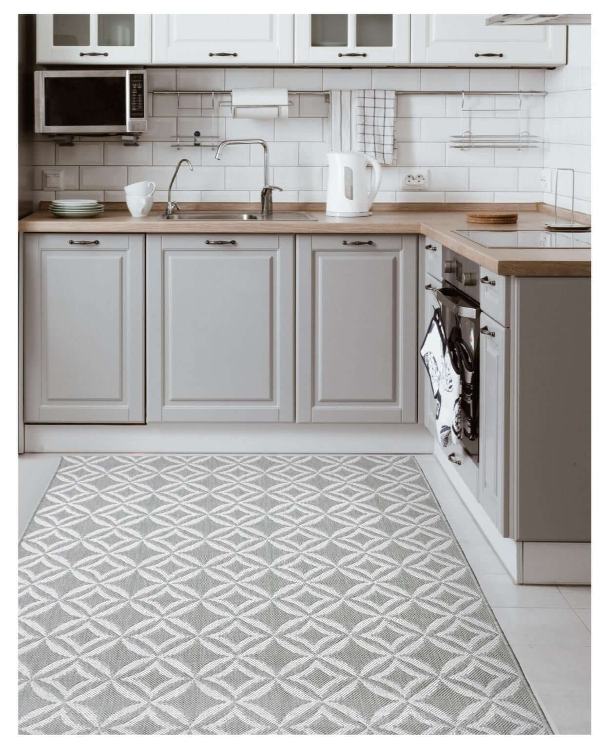 County Geo Indoor/Outdoor Rug | 11419A - Bargainia.com - 5053095227581 - 11419A-GREY080/150