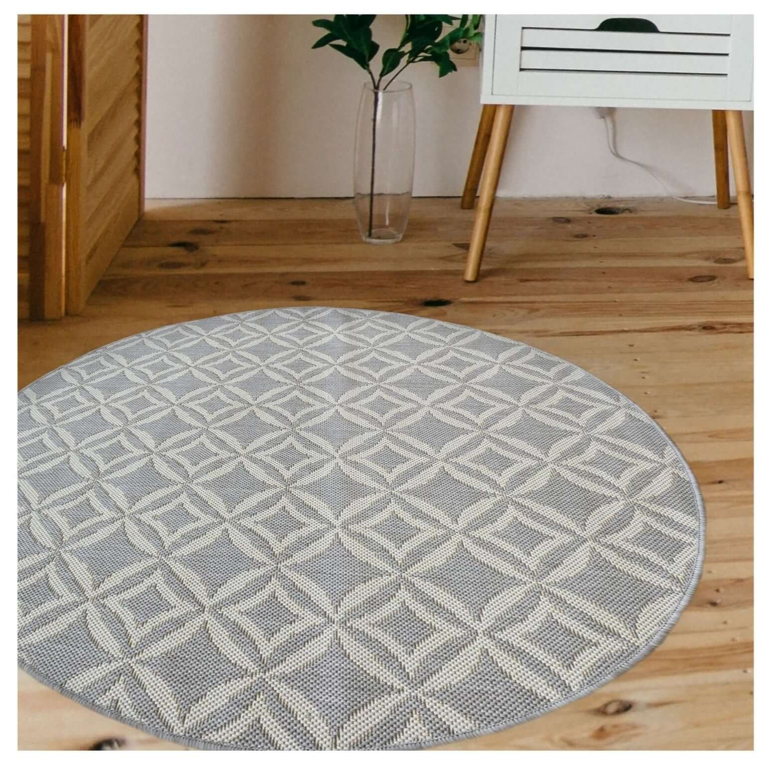 County Geo Indoor/Outdoor Rug | 11419A - Bargainia.com - 5053095227581 - 11419A-GREY080/150