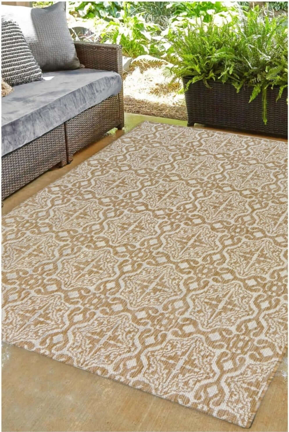 County Victorian Indoor/Outdoor Rug | 11647A - Bargainia.com - 5053095223439 - 11647A-NATUR120/170