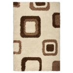 Cream Boxed Thick Shaggy Rug - California - Bargainia.com - 