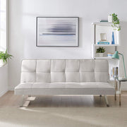 Cream Click Clack 3 Seater Sofa Bed - Britney Bargainia