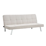 Cream Click Clack 3 Seater Sofa Bed - Britney - Bargainia.com - 