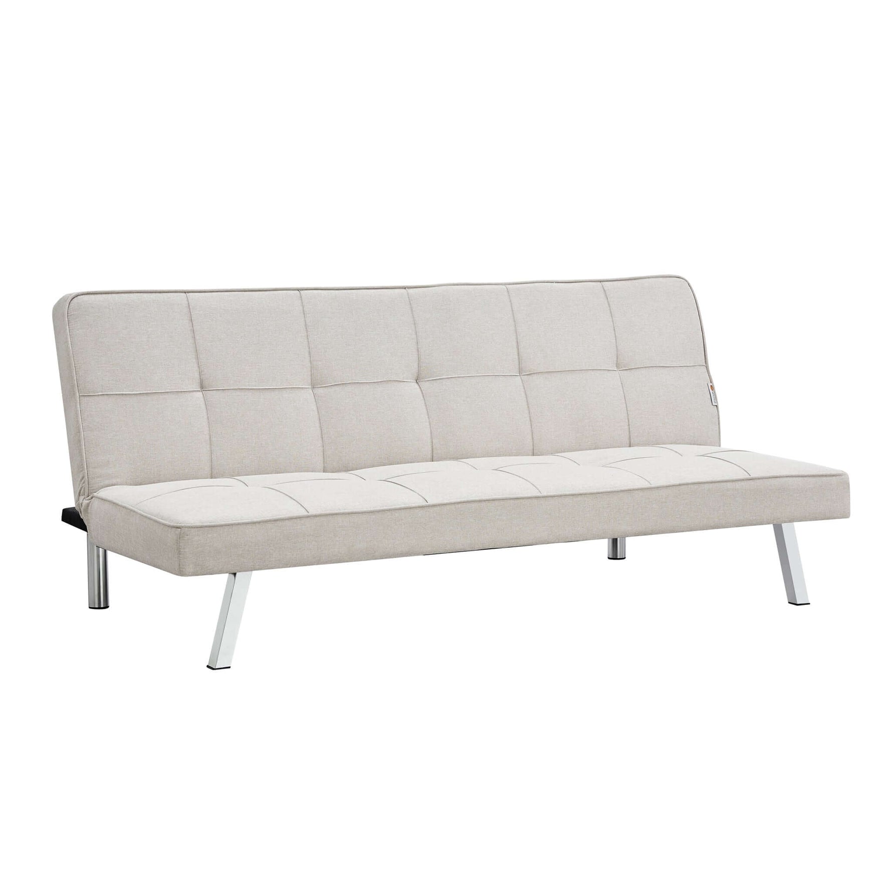 Cream Click Clack 3 Seater Sofa Bed - Britney - Bargainia.com - 