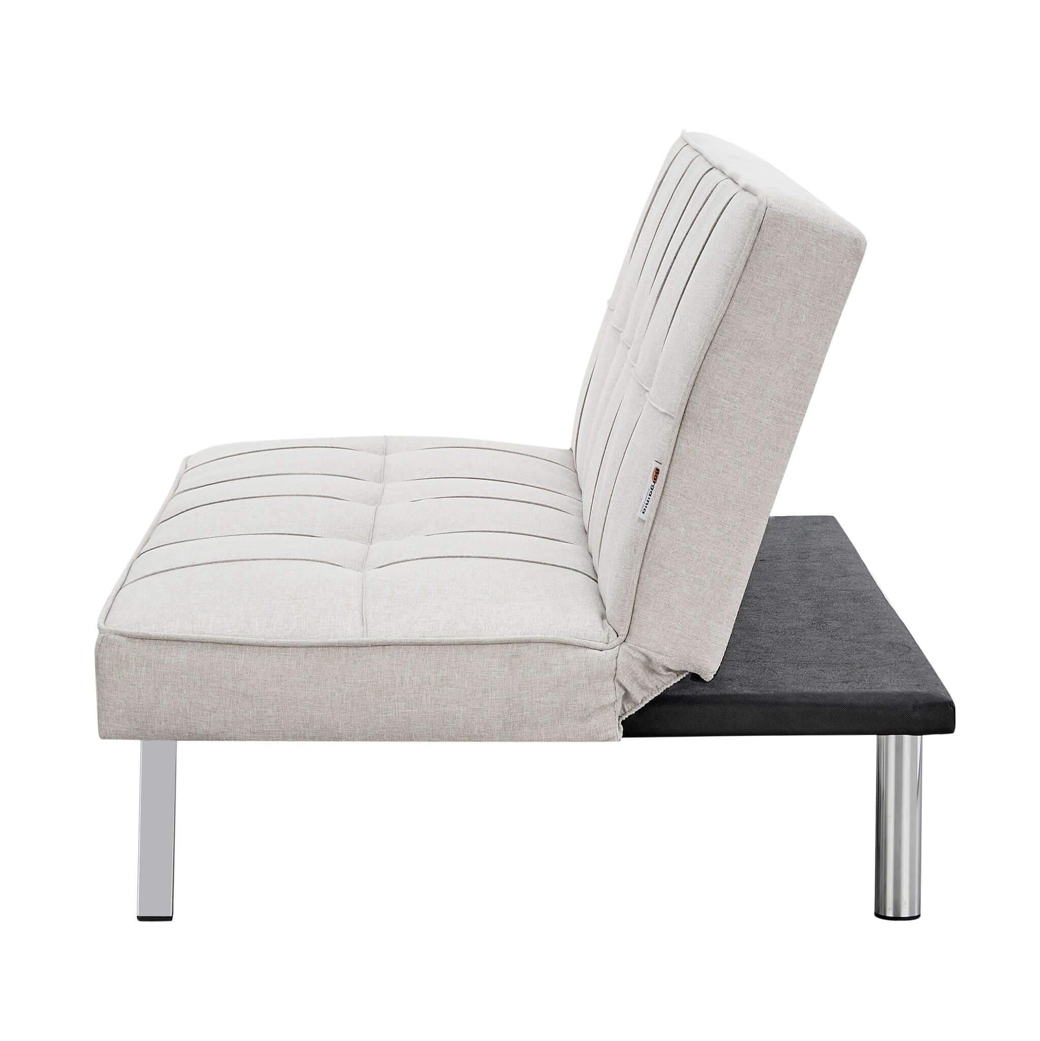 Cream Click Clack 3 Seater Sofa Bed - Britney Bargainia