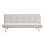 Cream Click Clack 3 Seater Sofa Bed - Britney - Bargainia.com - 